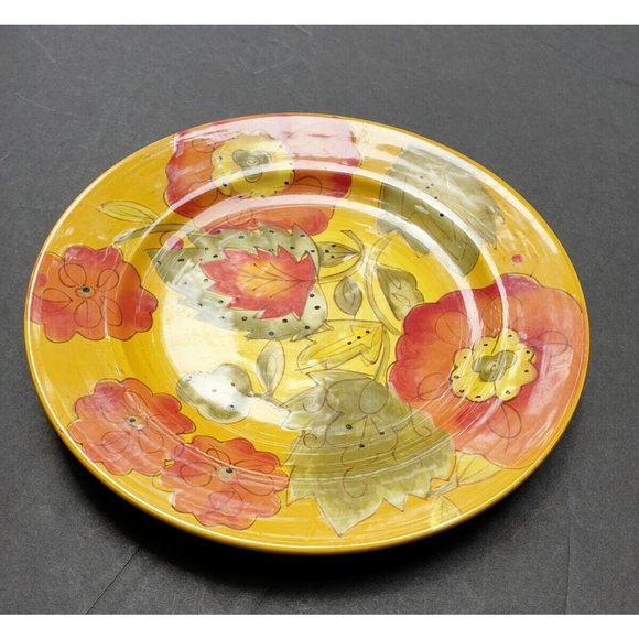 LAURIE GATES WARE Salad Plate Fall Colors Leaves Flowers - Picture 8 of 9